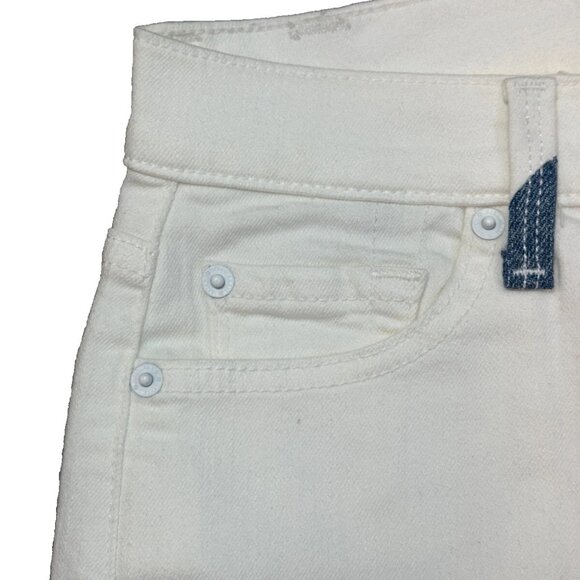 7 For All Mankind Slim Illusion High Waist Ankle Skinny Denim Patchwork 25 Worn1 - Picture 6 of 11